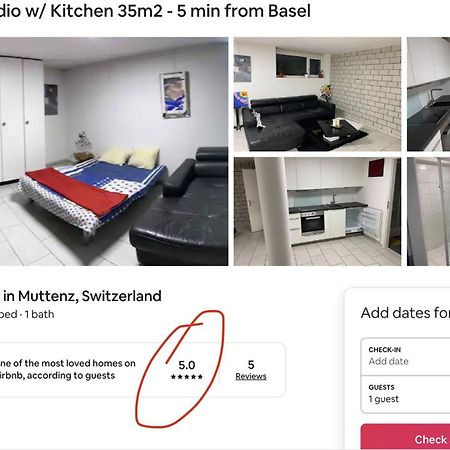 Basel - 5 Mins Away - Modern Basement Studio With Kitchen 35M2 In Muttenz Dış mekan fotoğraf